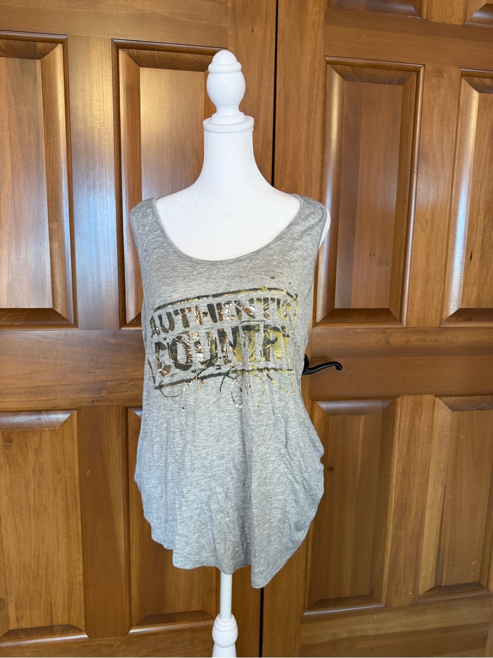 Just Ginger Authentic Country Distressed Gray Tank Top Women’s XXL - Picture 1 of 7